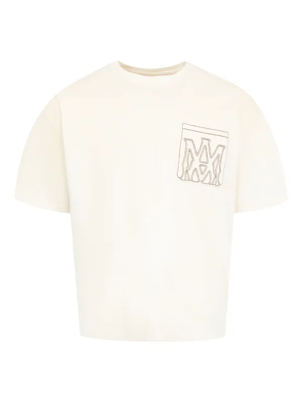 AMIRI outline-pocket T-shirt | Neutrals | FARFETCH