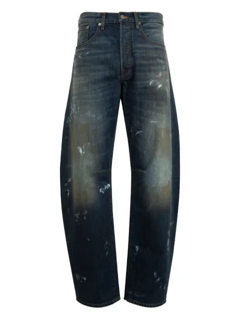 cout de la liberte barrel-leg paint-splatter jeans