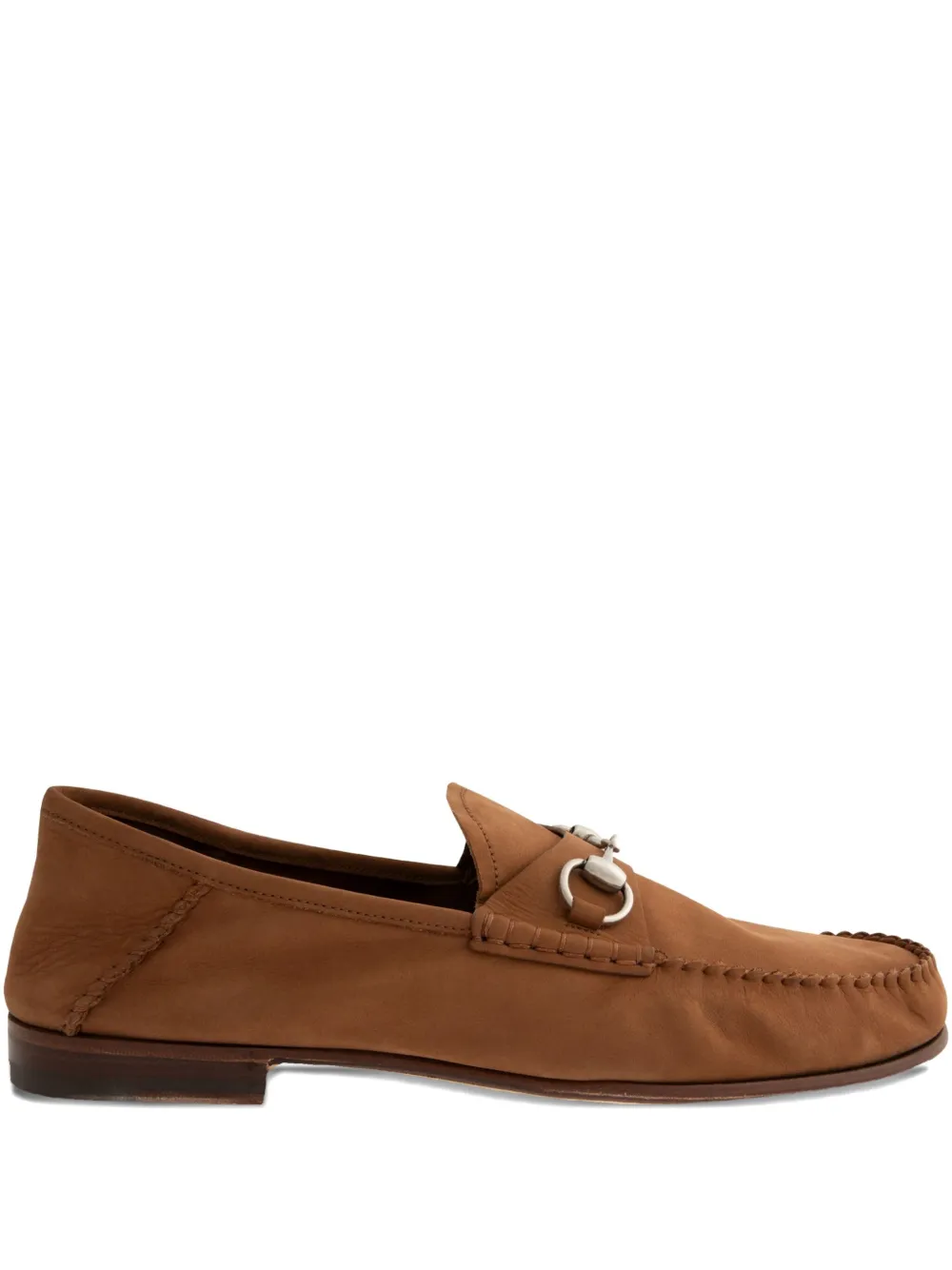 Gucci signature Horsebit detail suede loafers Brown
