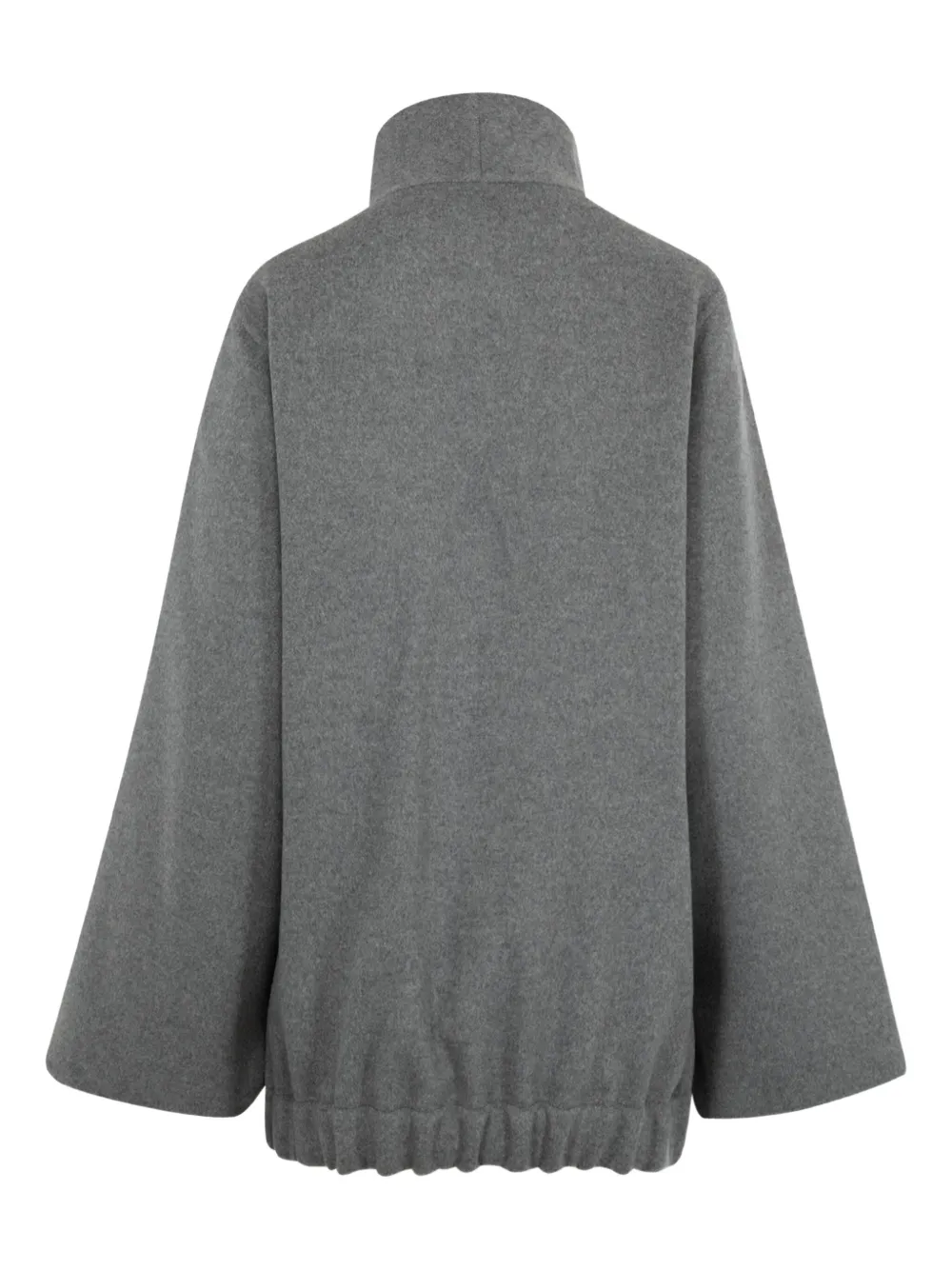 Khaite Garret High-neck Zip-front Jacket In Gray