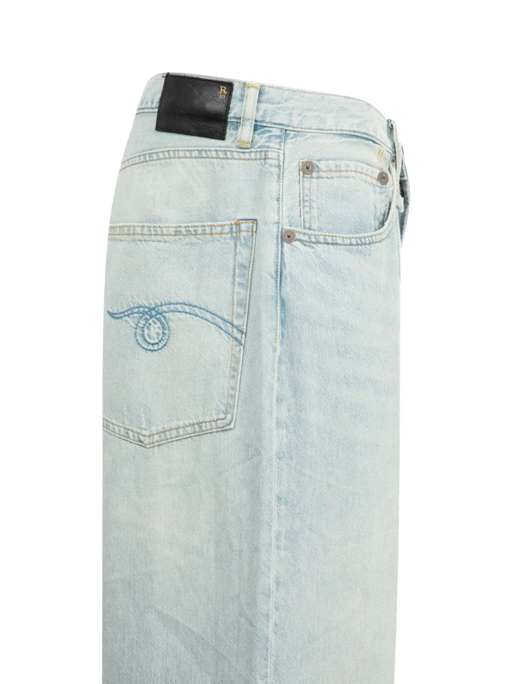 R13 Jeans met geplooid detail Blauw