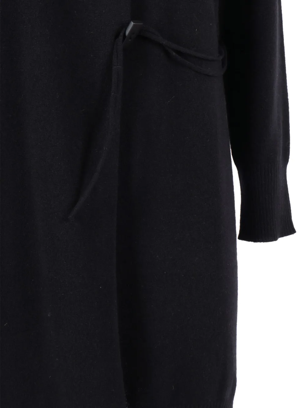 Kangra Cashmere Asymmetric Tie Dress In Black