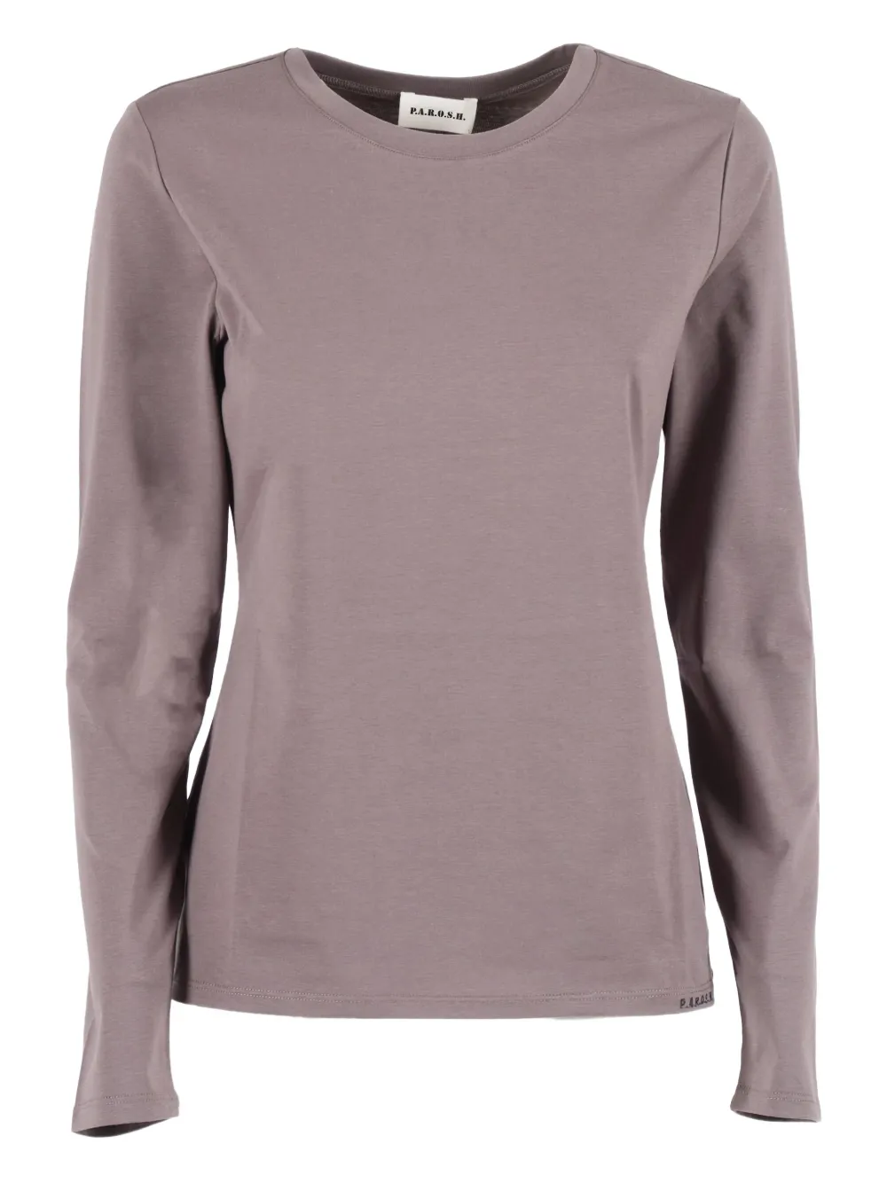 P.A.R.O.S.H. long-sleeve crew-neck T-shirt Beige