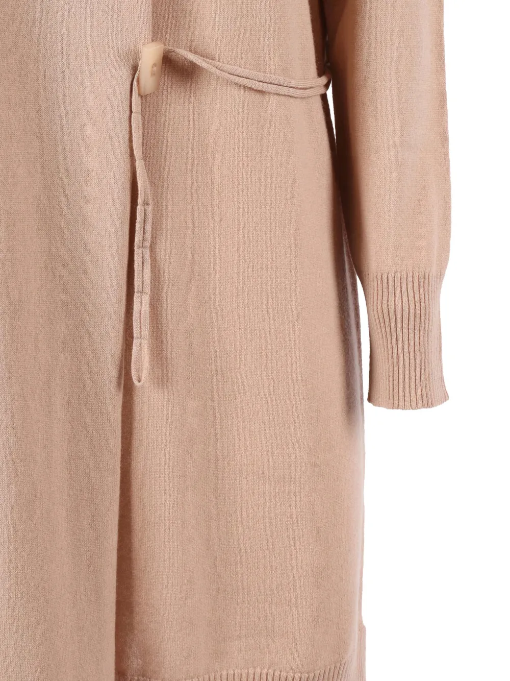 Kangra Cashmere Asymmetric Tie Mini Dress In Neutral