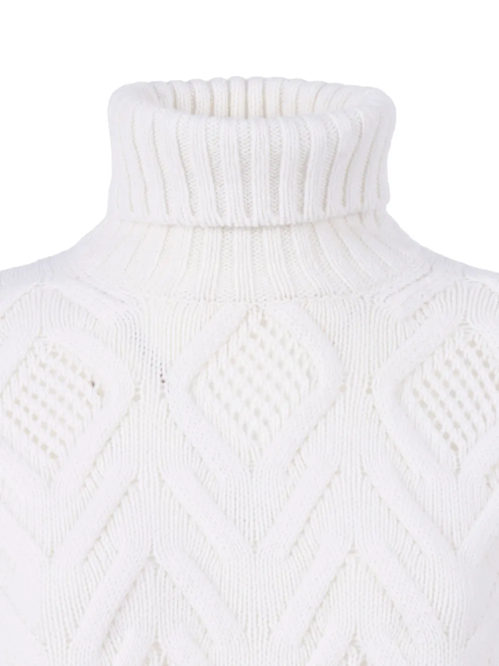 Kangra Cashmere Roll-neck Diamond-pattern Sweater In White