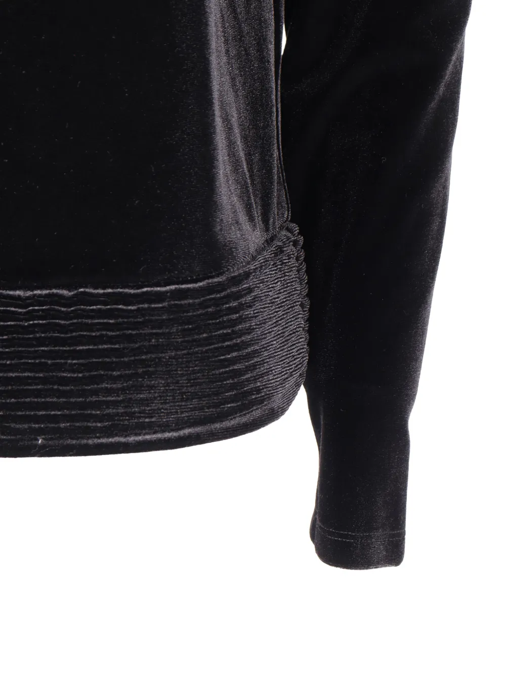 Emporio Armani Chenille Ribbed Sweatshirt In Black