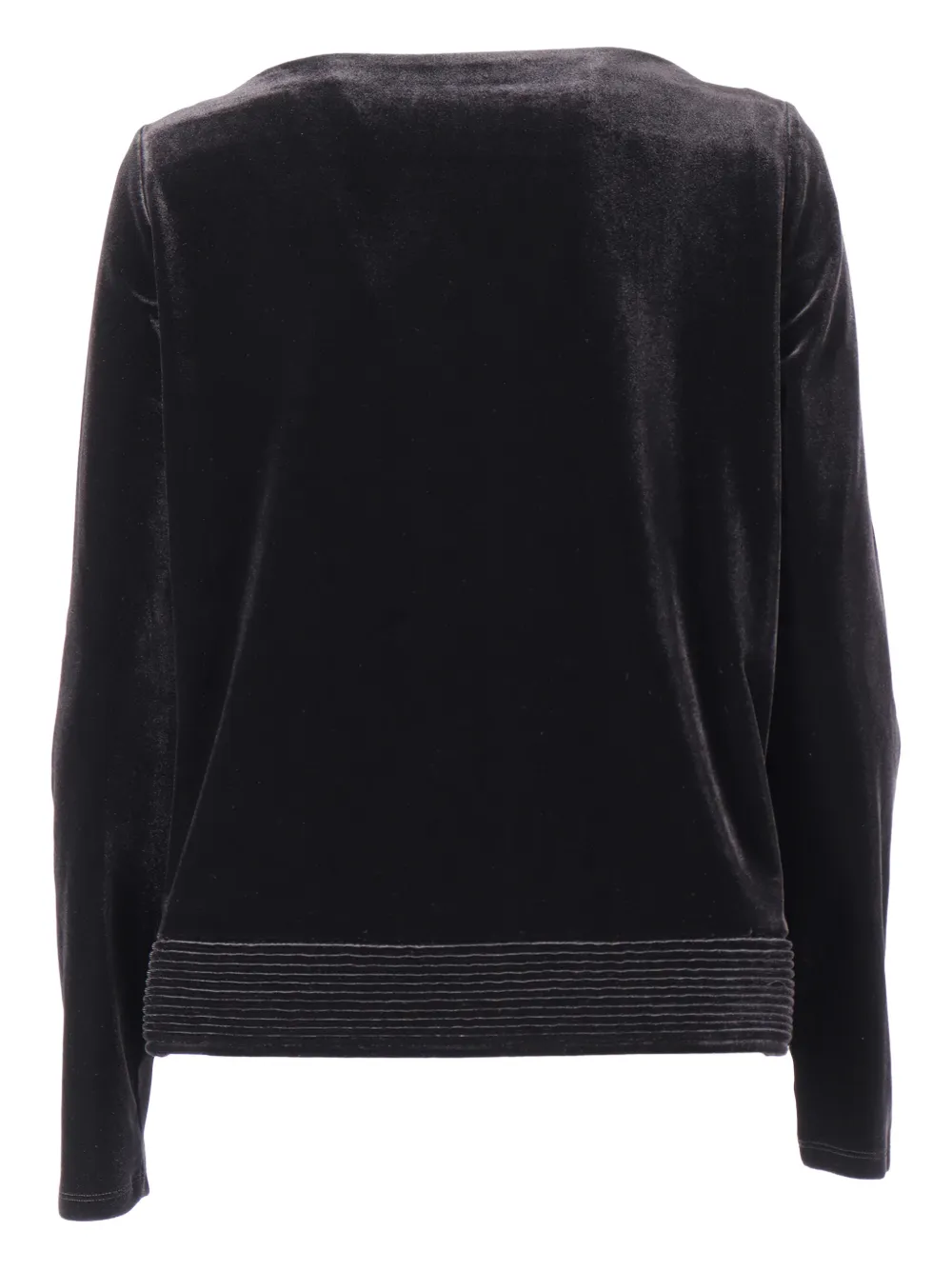 Emporio Armani Chenille Ribbed Sweatshirt In Black