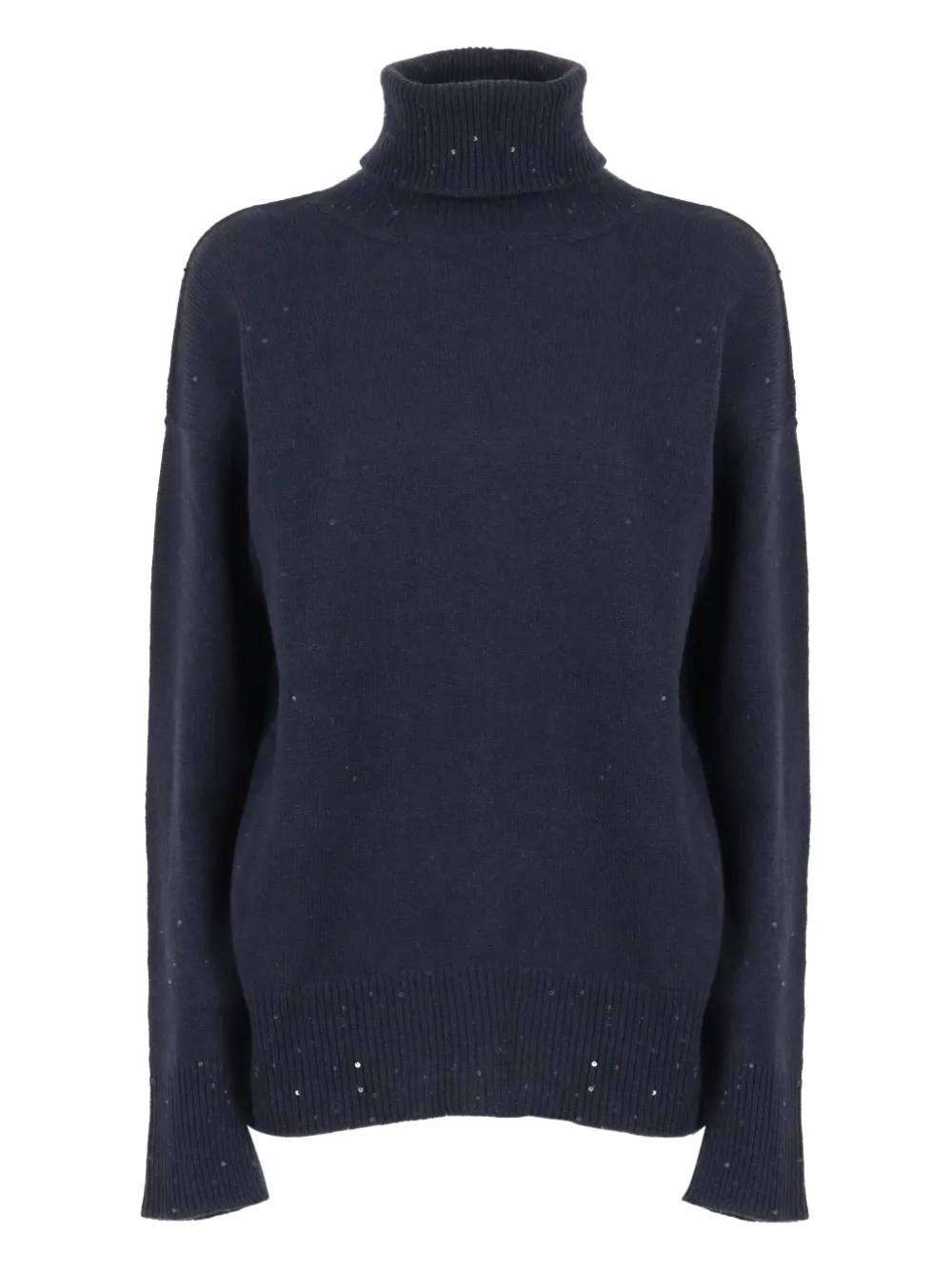 Lorena Antoniazzi sequin-embellished turtleneck sweater Blauw