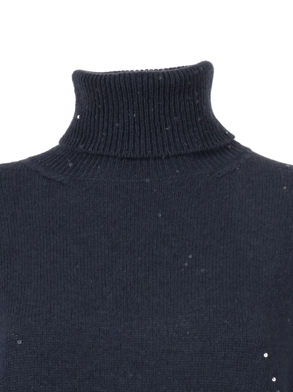 Lorena Antoniazzi sequin-embellished turtleneck sweater Blauw