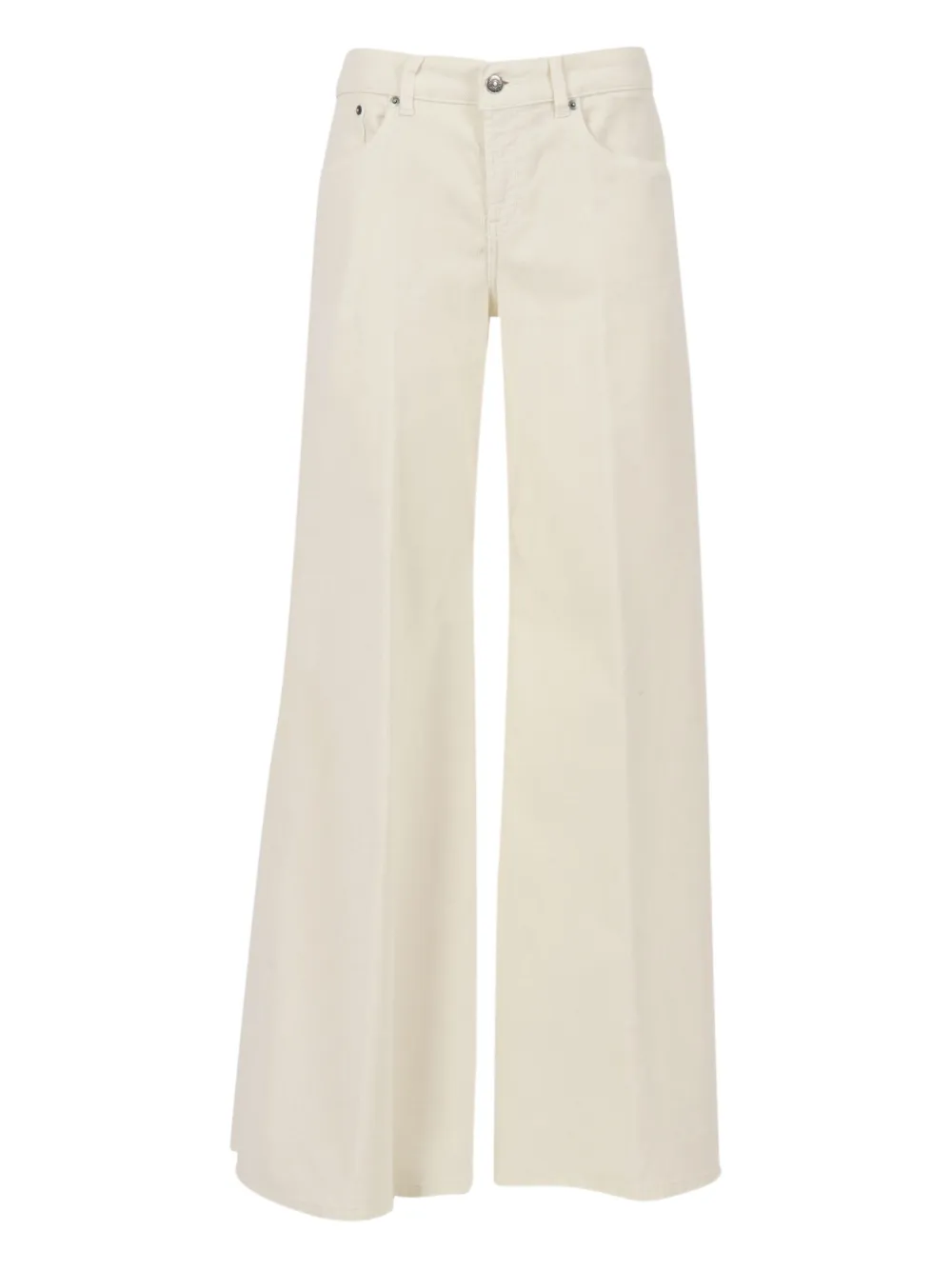 Dondup High-waisted Wide-leg Marlen Pants In Neutral