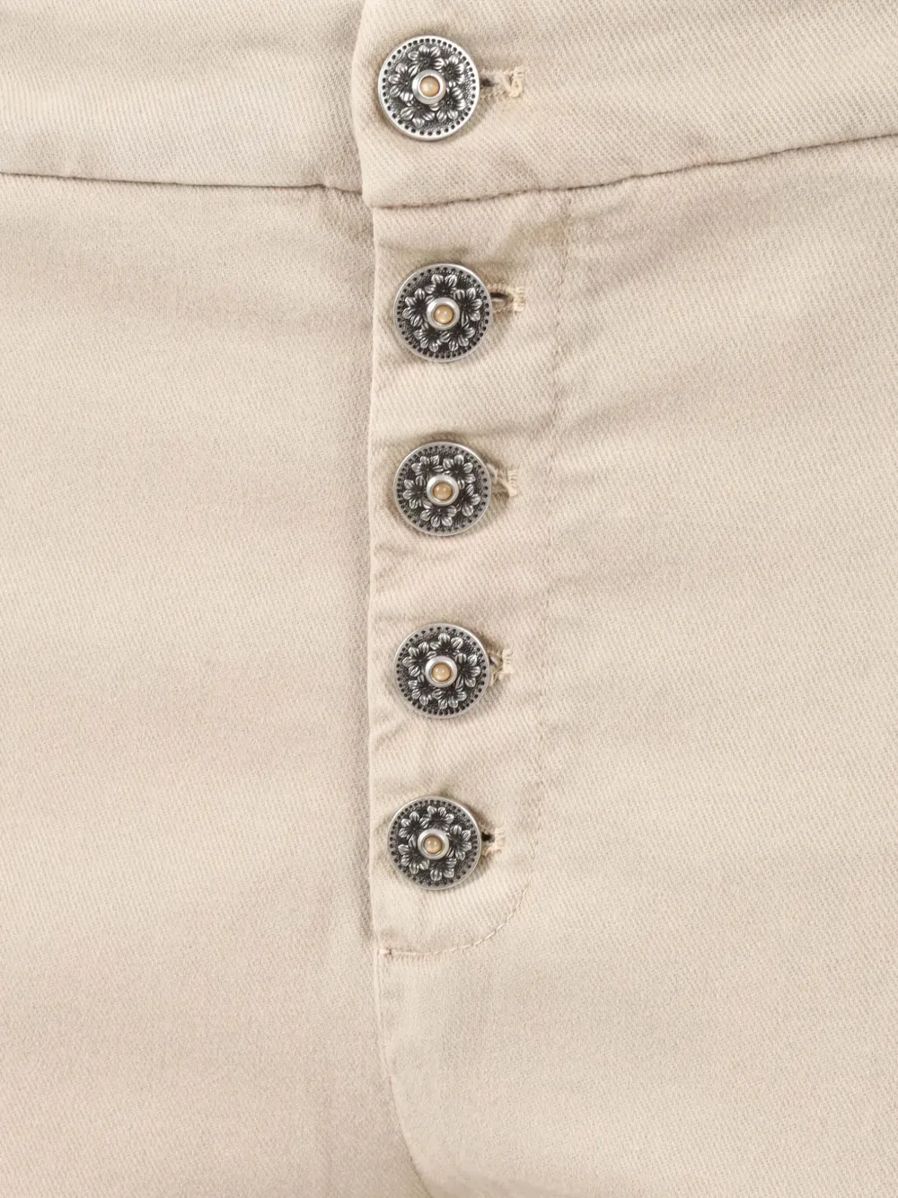 Dondup Button-front Straight Trousers In Neutral