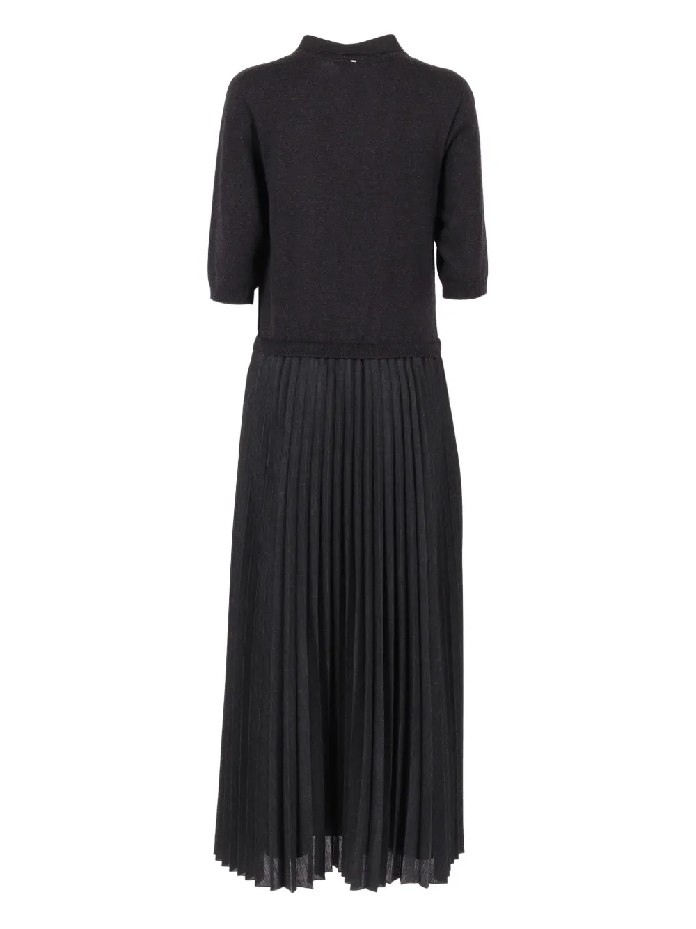 Lorena Antoniazzi pleated zip-front maxi dress Zwart