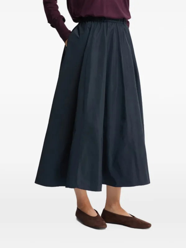 ASPESI Elastic-waist Flared Midi Skirt in Blue