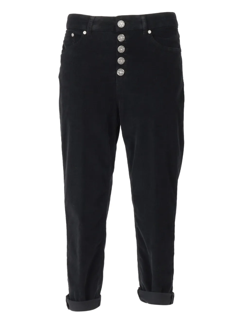 Dondup Tapered Leg Pants With Five-button Closure In Black