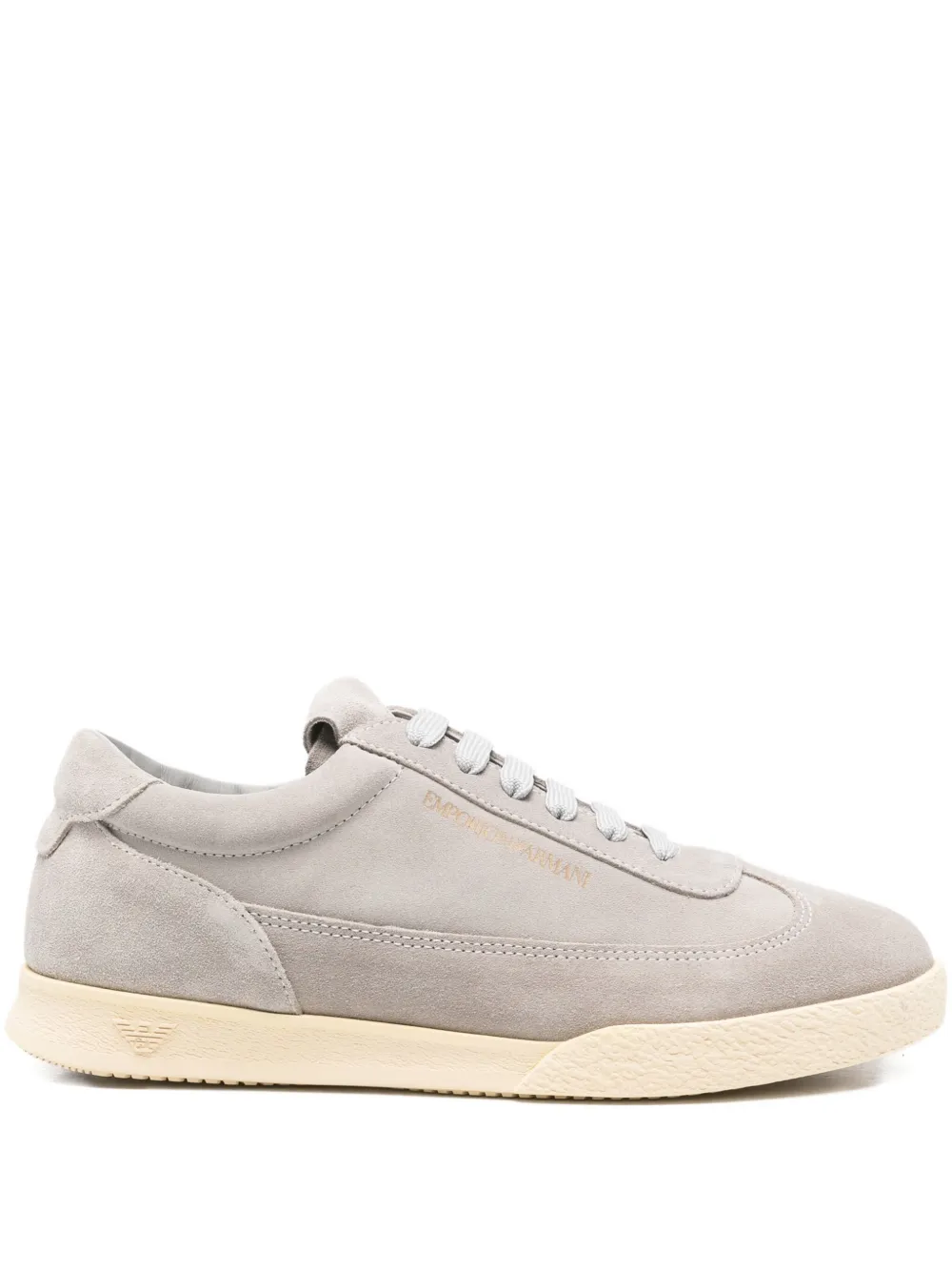 Emporio Armani lace-up suede sneakers Grey