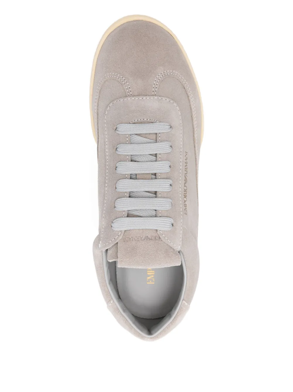 Emporio Armani lace-up suede sneakers Grey