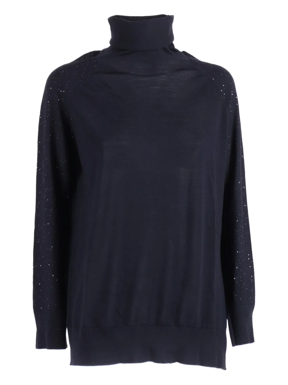 Lorena Antoniazzi Embellished Turtleneck Knit In Blue