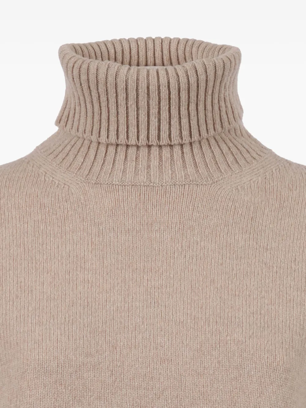 Kangra Cashmere Turtleneck Ribbed-hem Sweater In Neutral