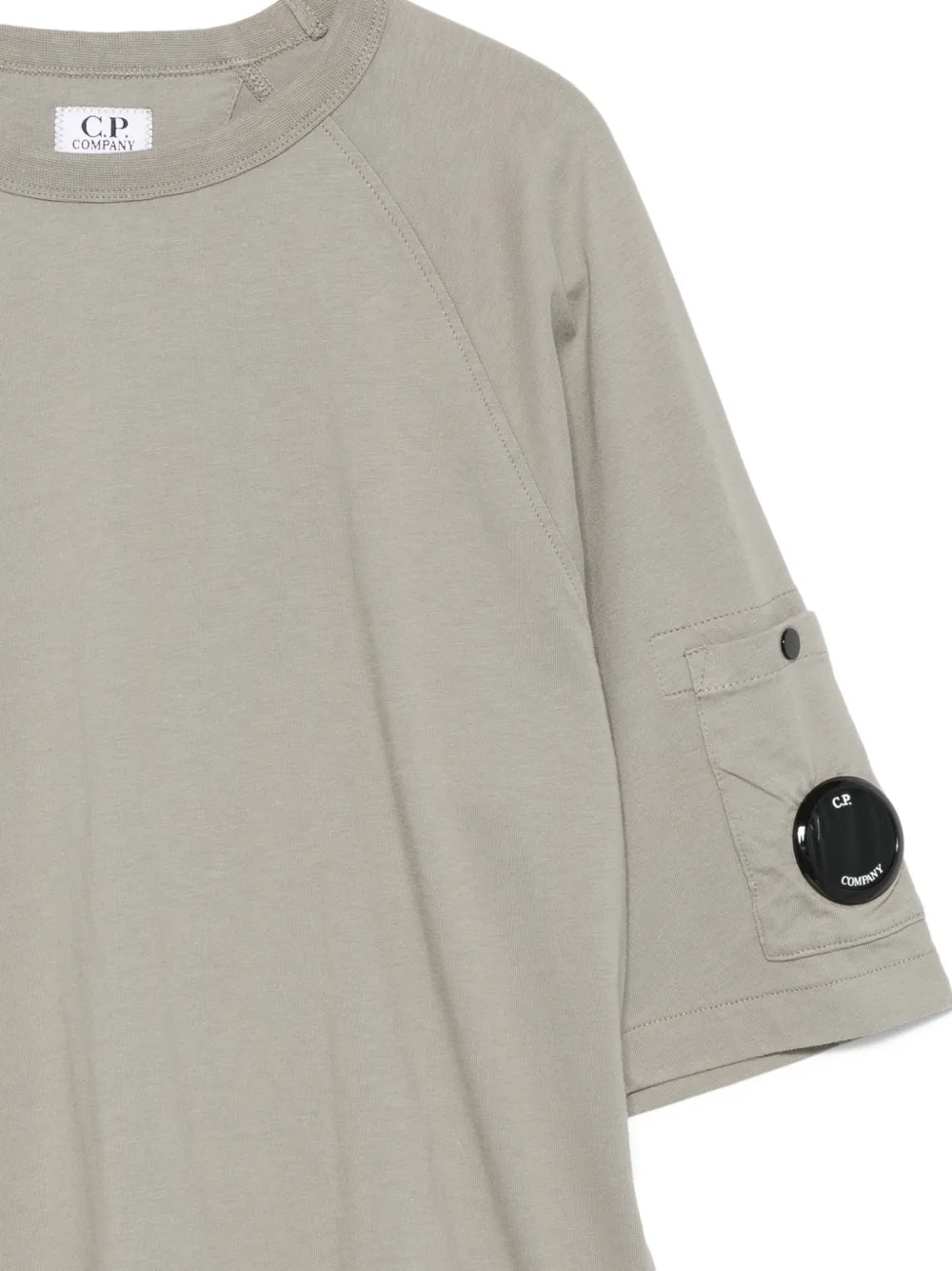 C.P. Company Kids T-shirt met raglan mouwen en Lens-detail Grijs