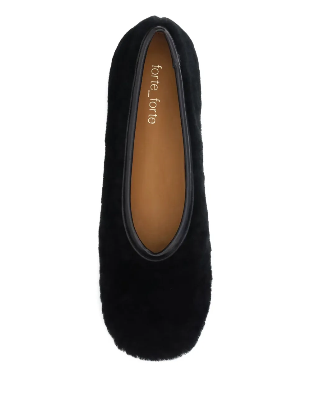 Forte sheepskin ballerina flats Black