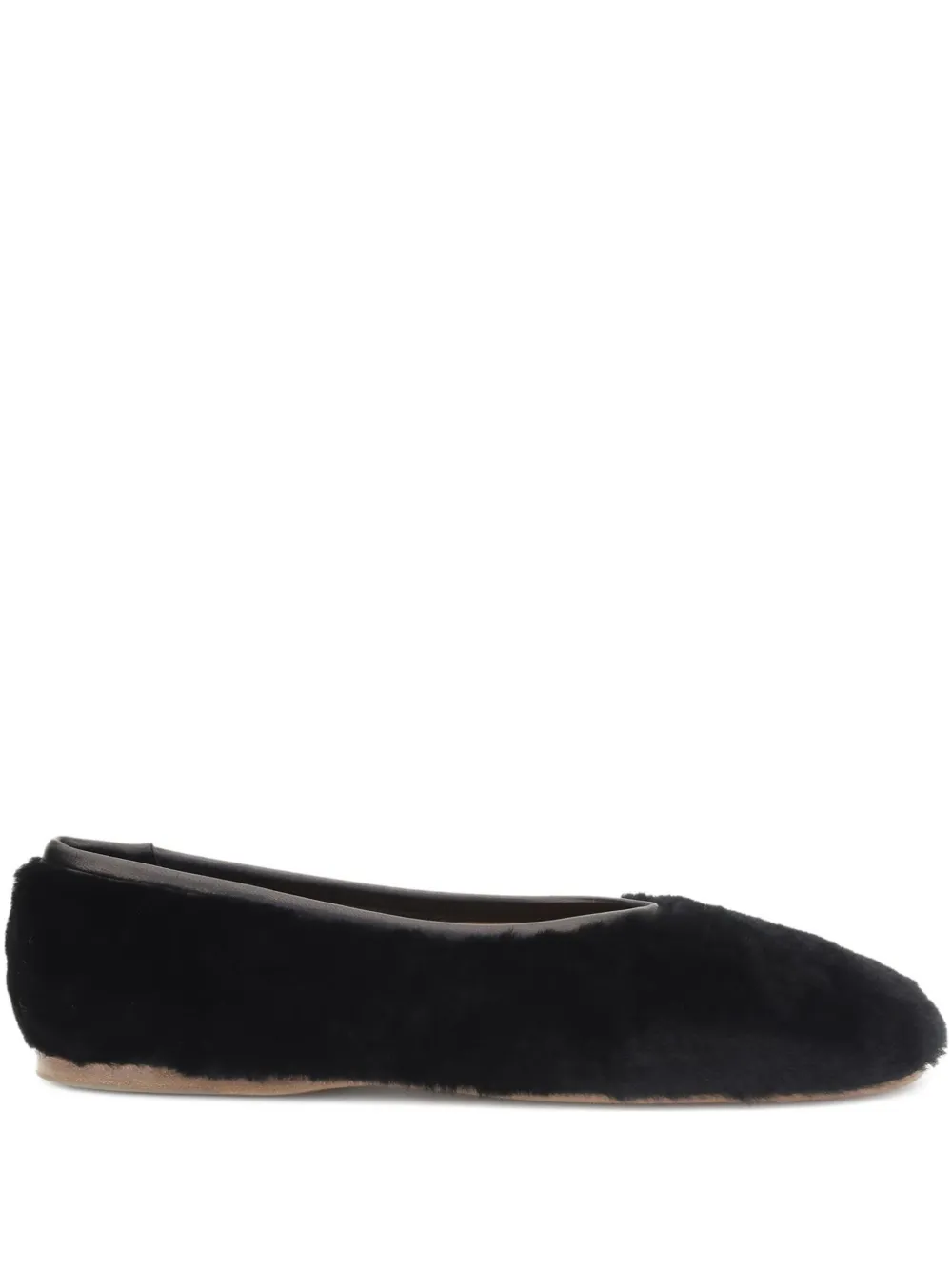 Forte sheepskin ballerina flats Black