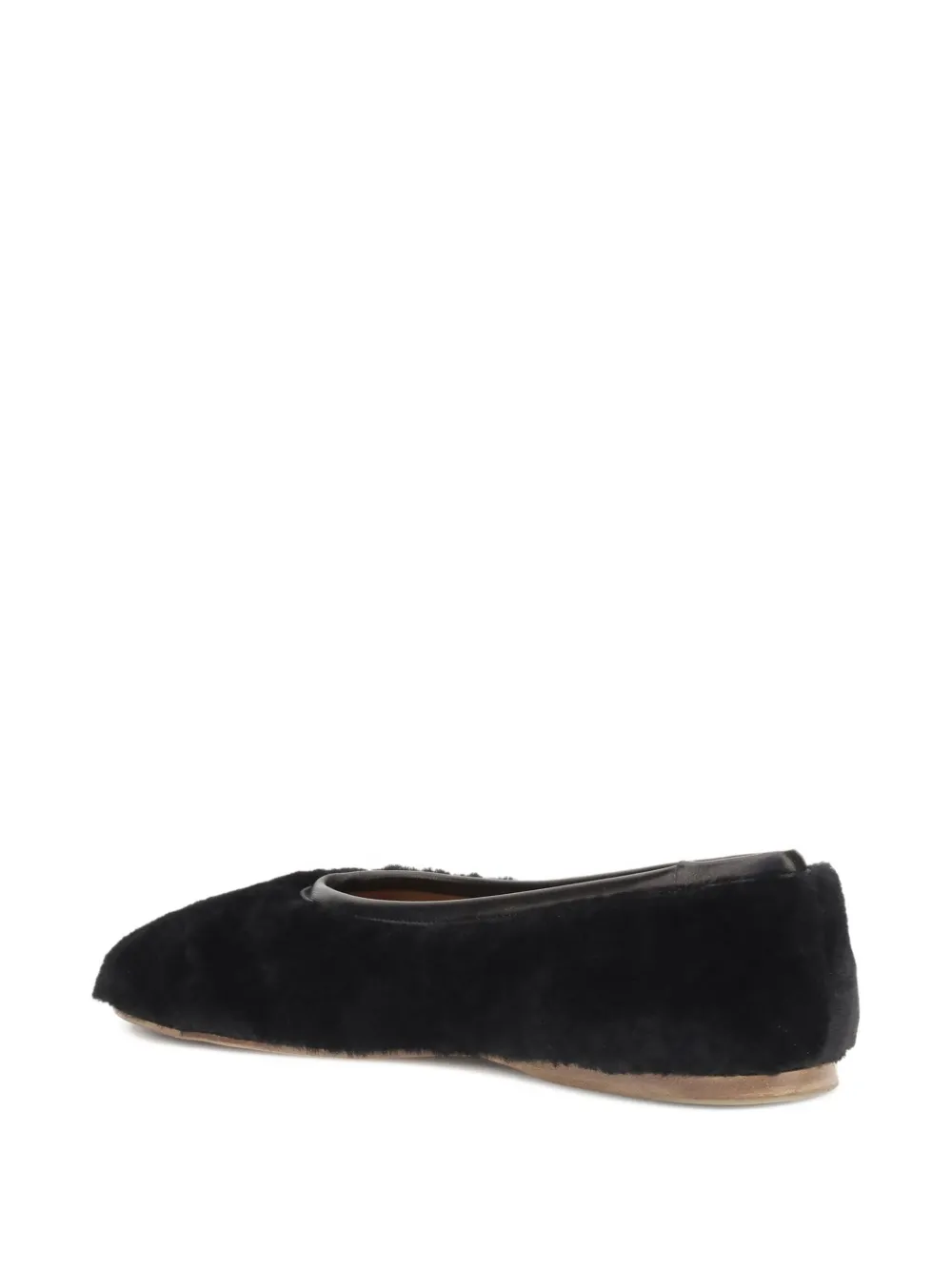 Forte sheepskin ballerina flats Black