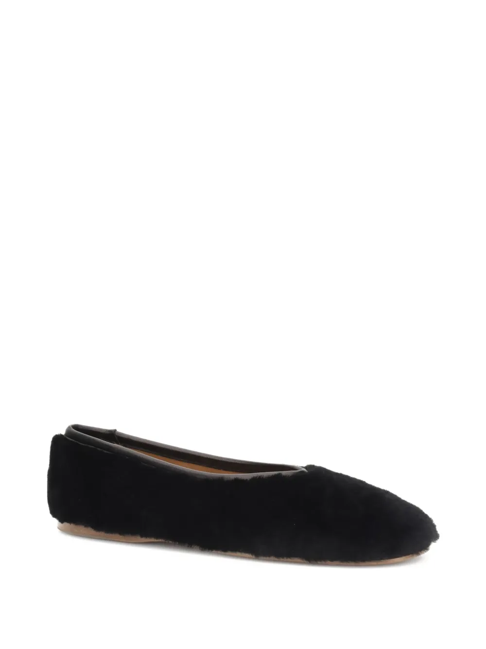 Forte sheepskin ballerina flats Black
