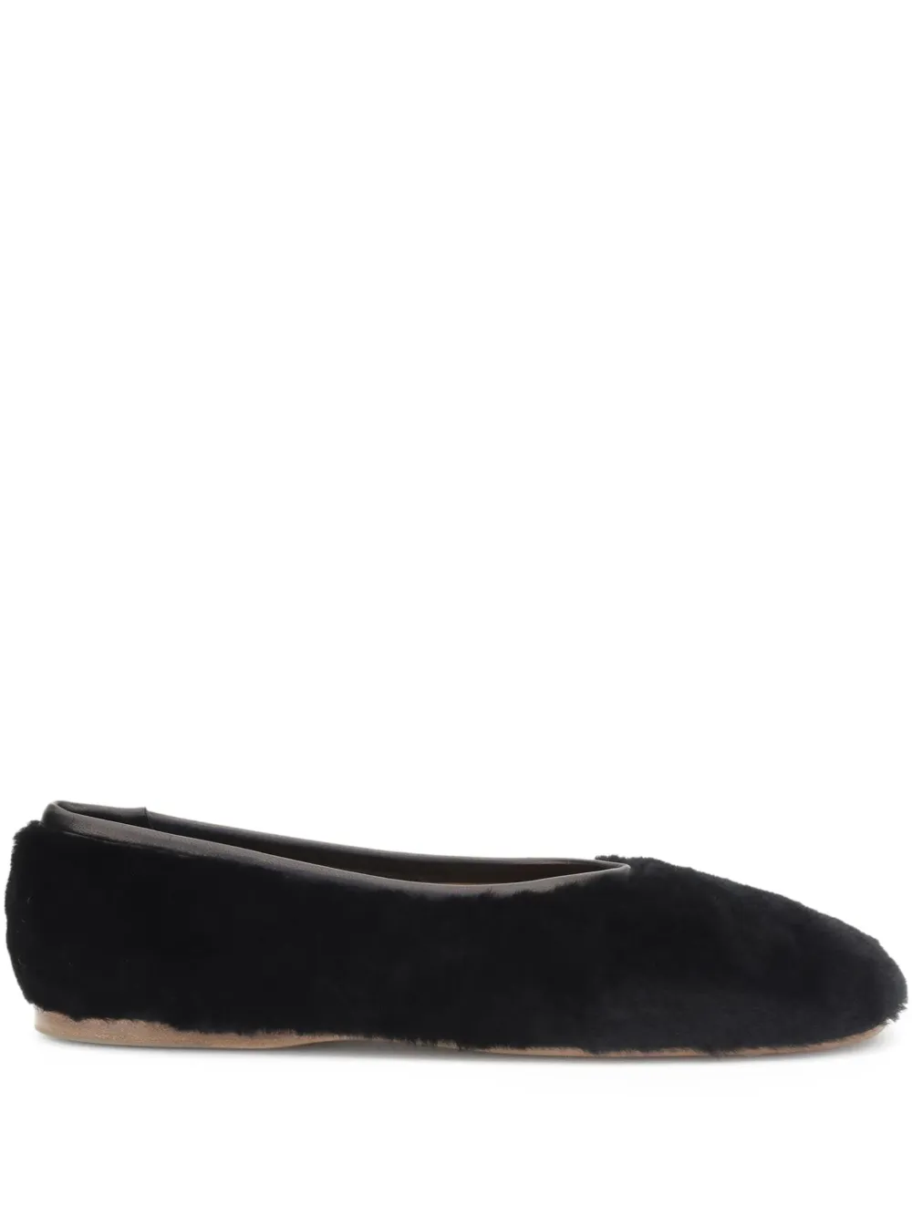 Forte sheepskin ballerina flats Black