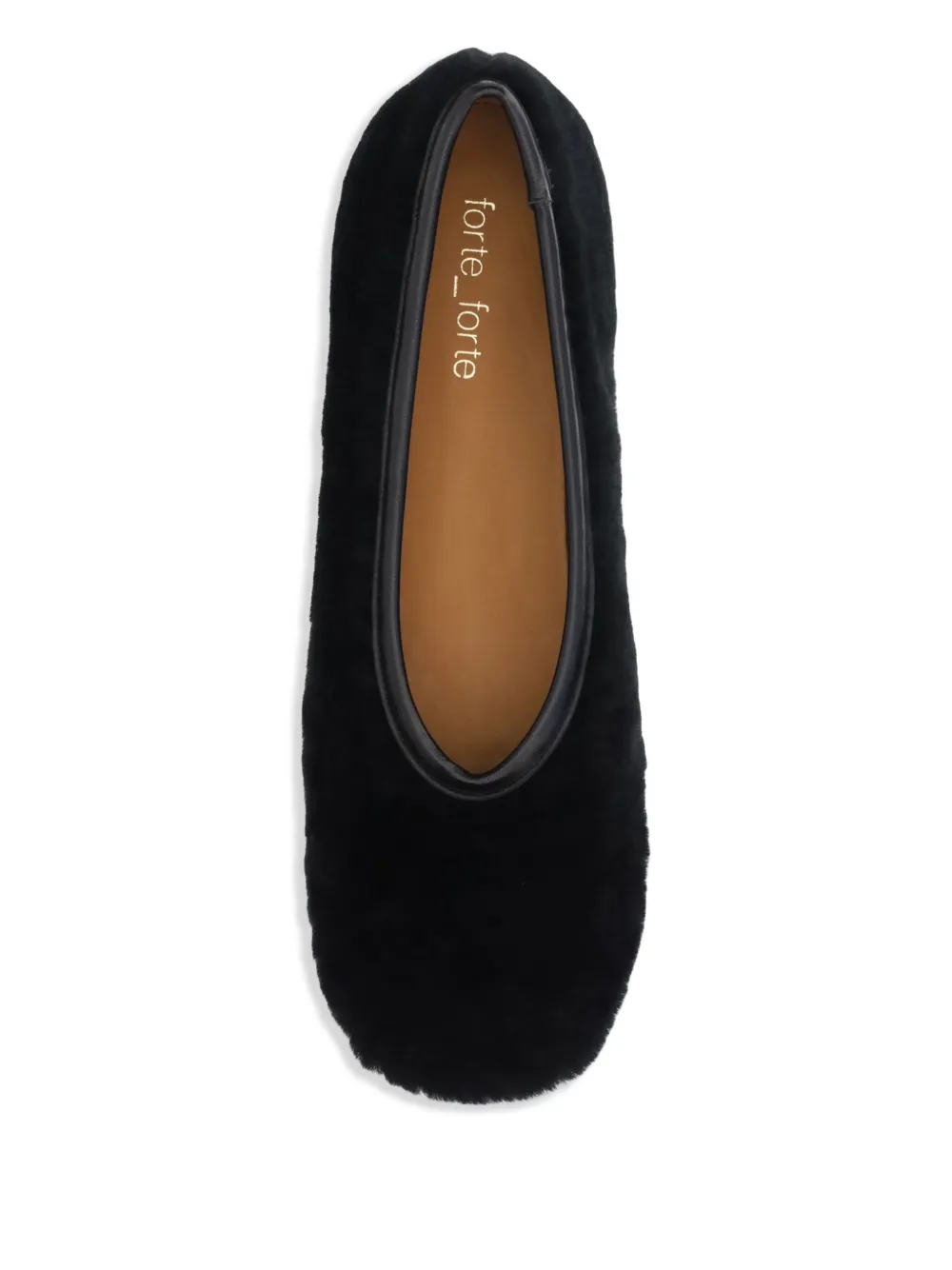 Forte sheepskin ballerina flats Black