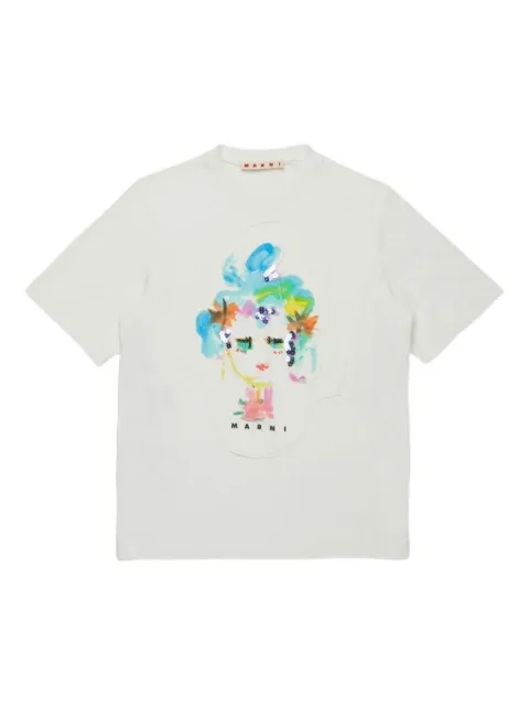 Marni Kids playera con cuello redondo