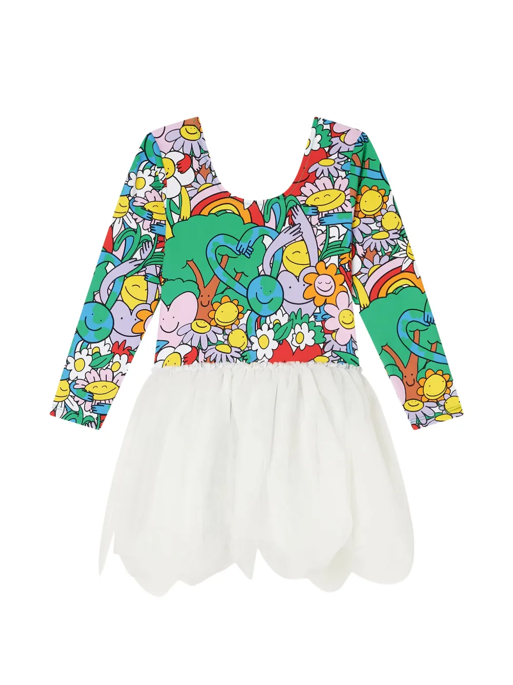 Stella McCartney Kids Earth Friends-print dress - Bianco