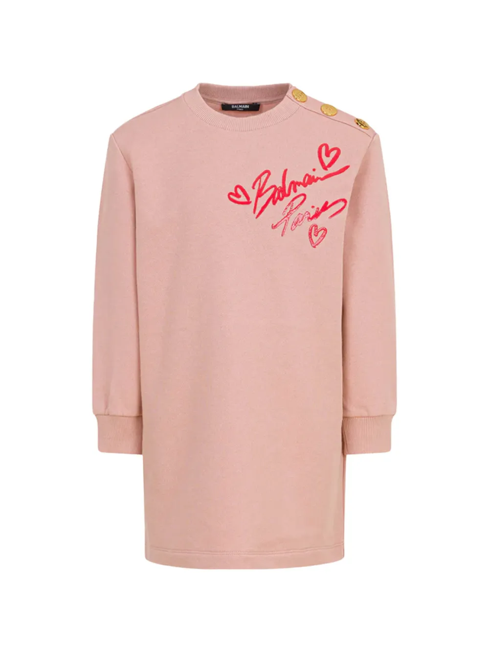 Balmain Kids button logo dress - Rosa