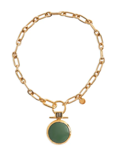 La DoubleJ chain round-pendant necklace