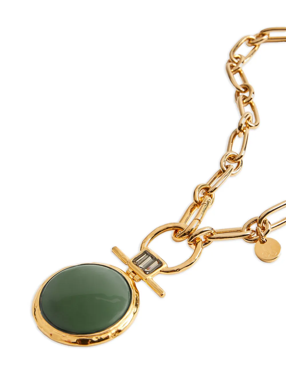 La DoubleJ chain round-pendant necklace - Groen
