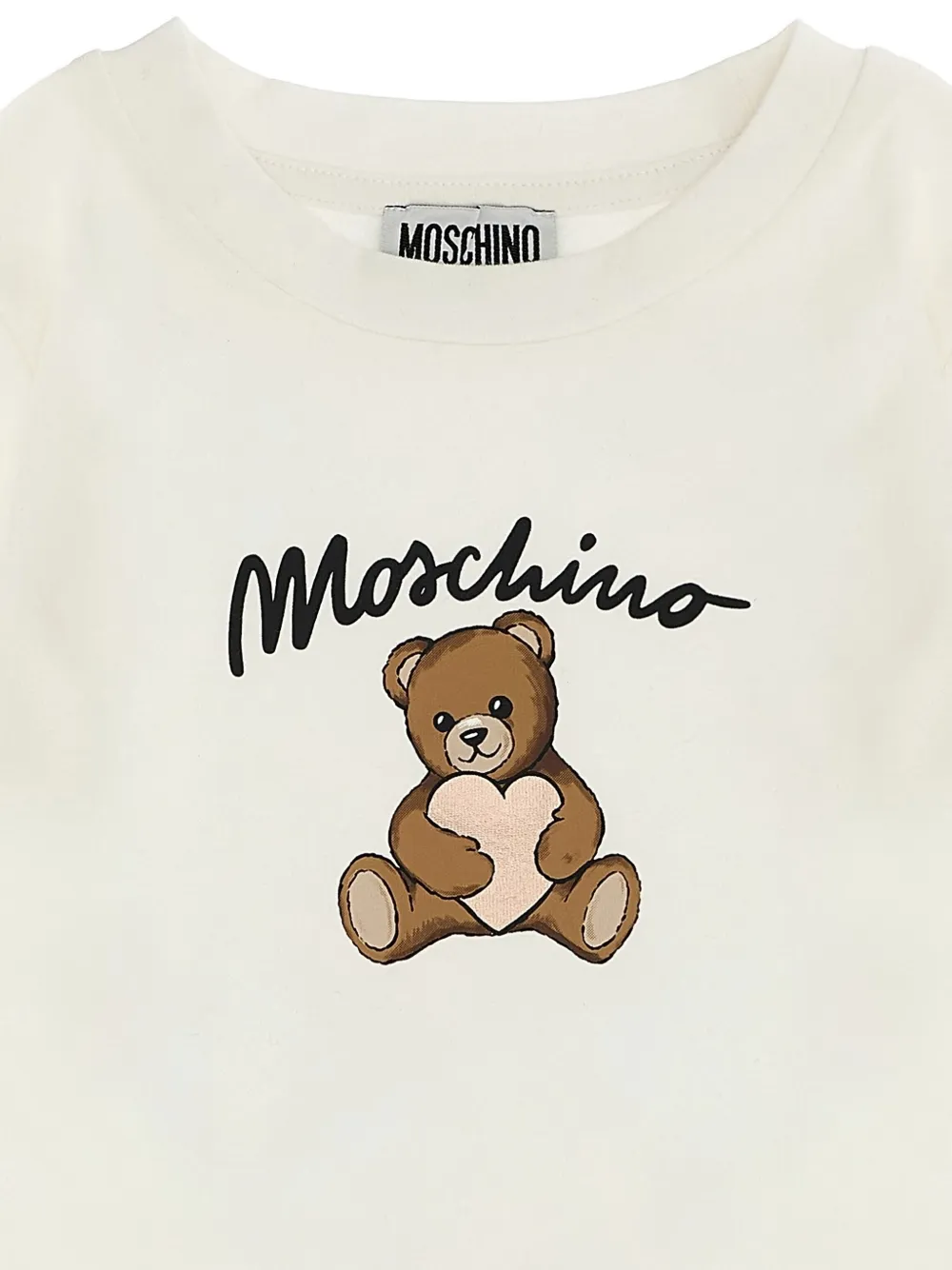 Moschino Kids Teddy top met logo Beige
