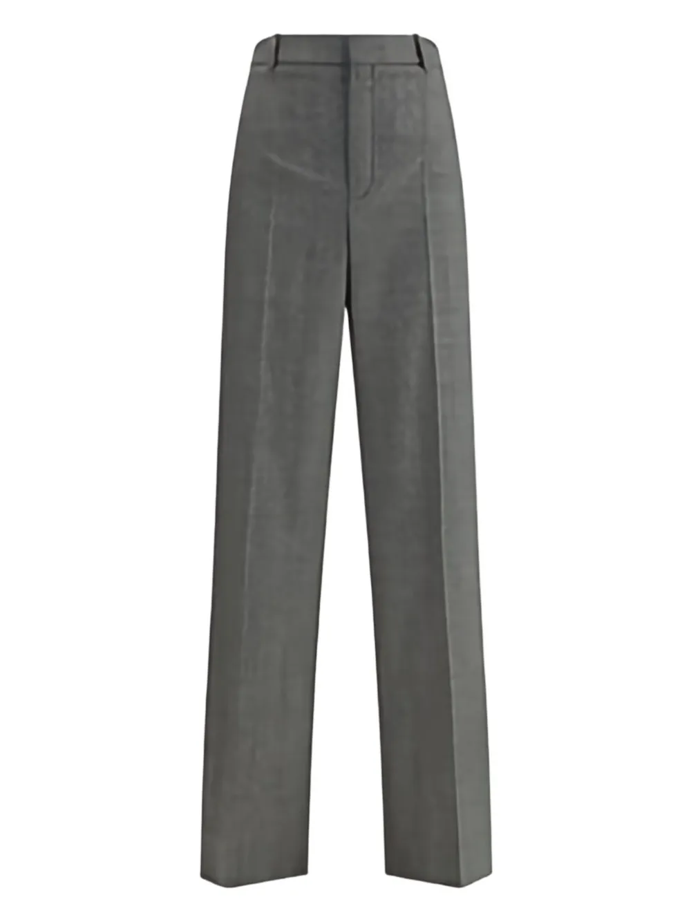 Saint Laurent Check-pattern Wool Trousers In Gray