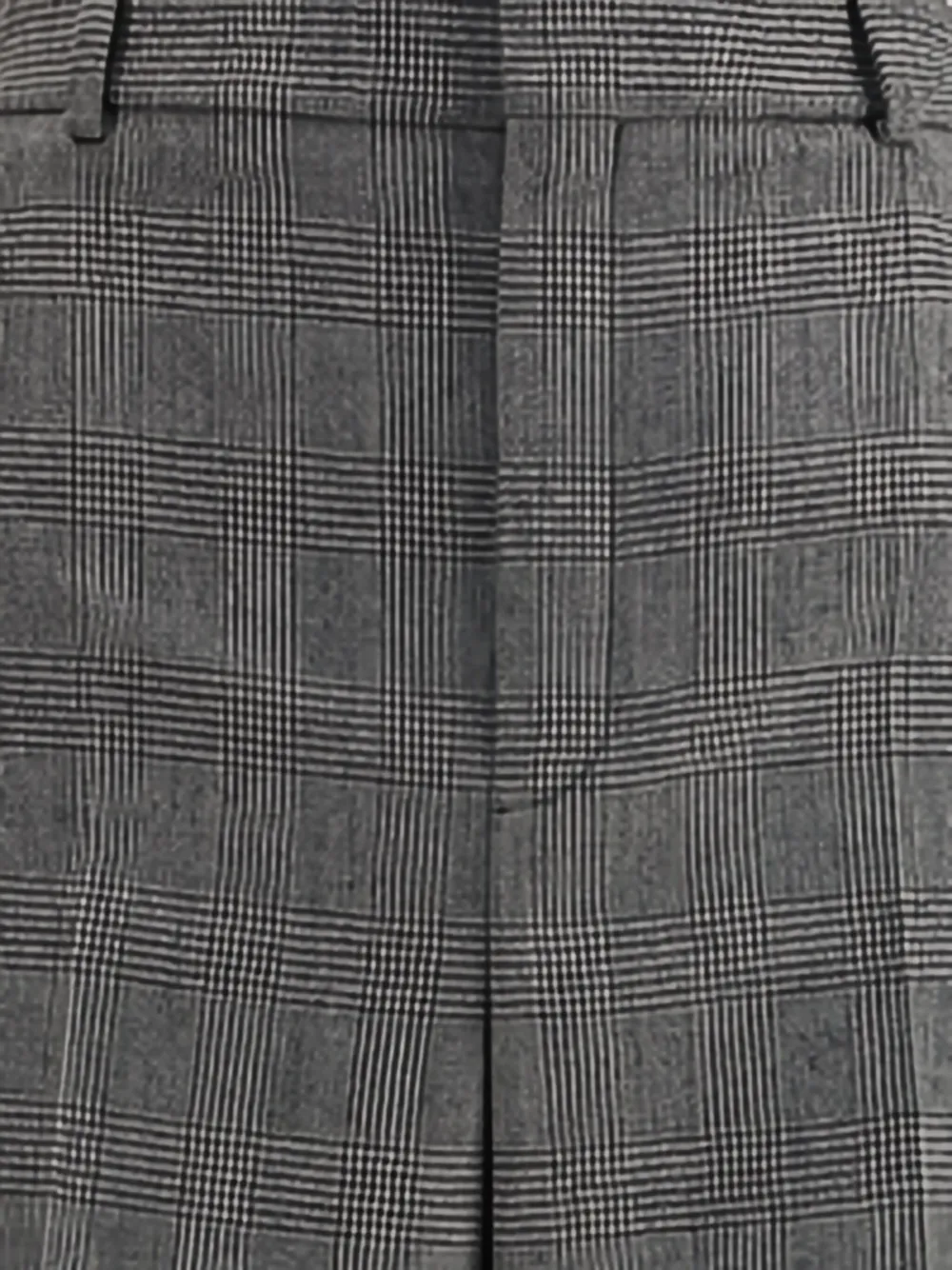 Saint Laurent Check-pattern Wool Trousers In Gray