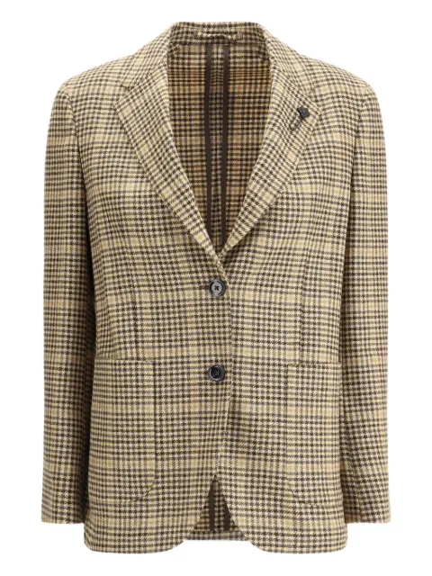 Lardini checked twoo-button blazer