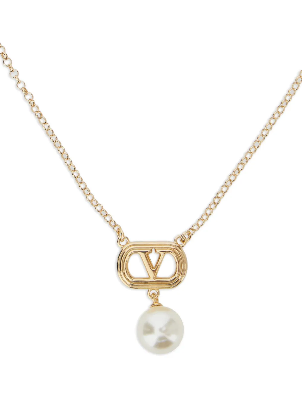 Valentino Garavani ovalette V-logo necklace - Goud