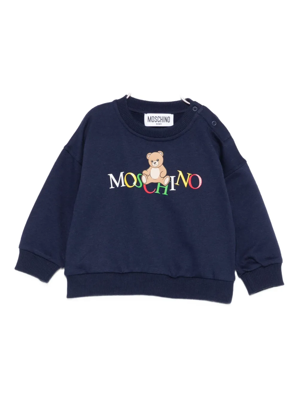 Moschino Teddy-logo Sweatshirt In Blue