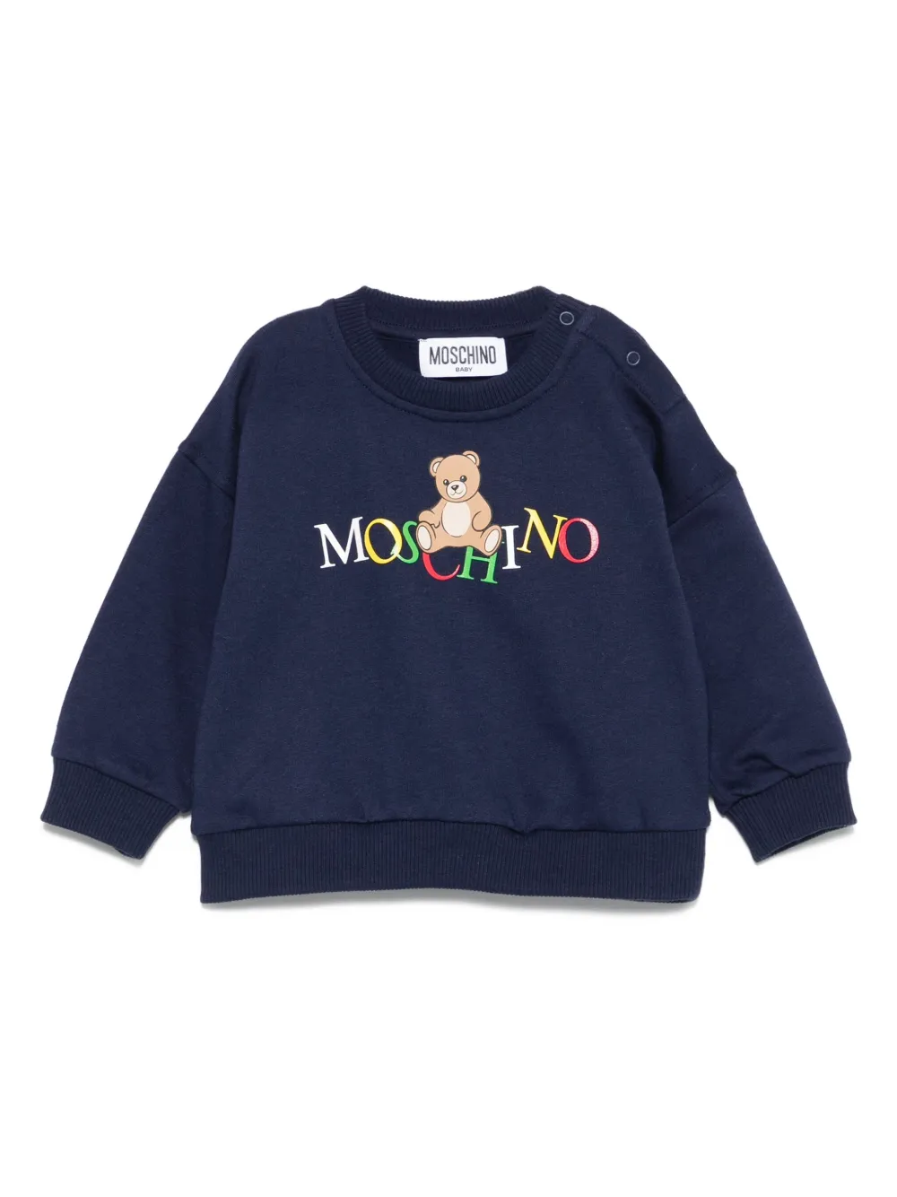 Moschino Kids Sweater met teddybeer-logo Blauw