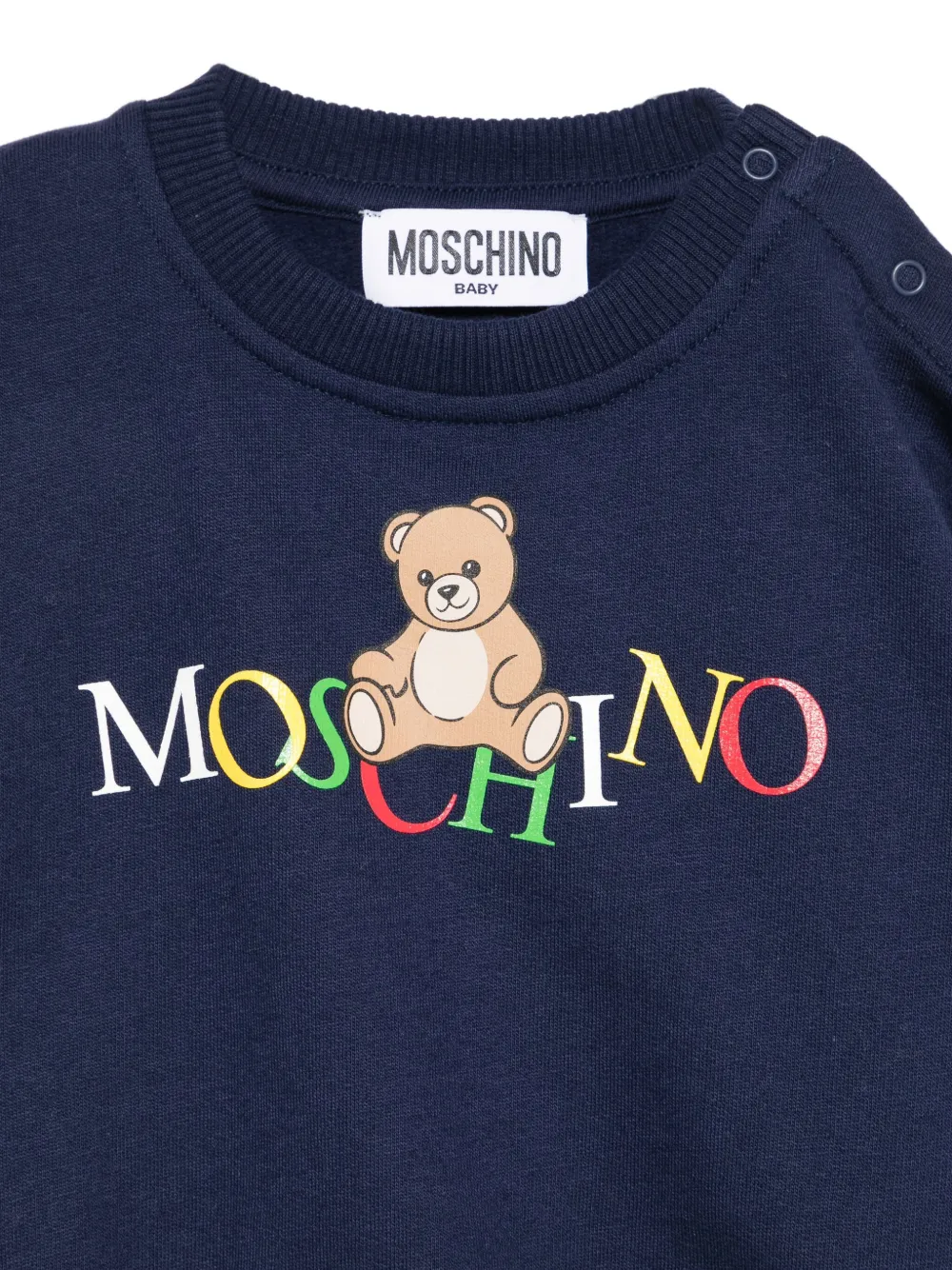 Moschino Kids Sweater met teddybeer-logo Blauw