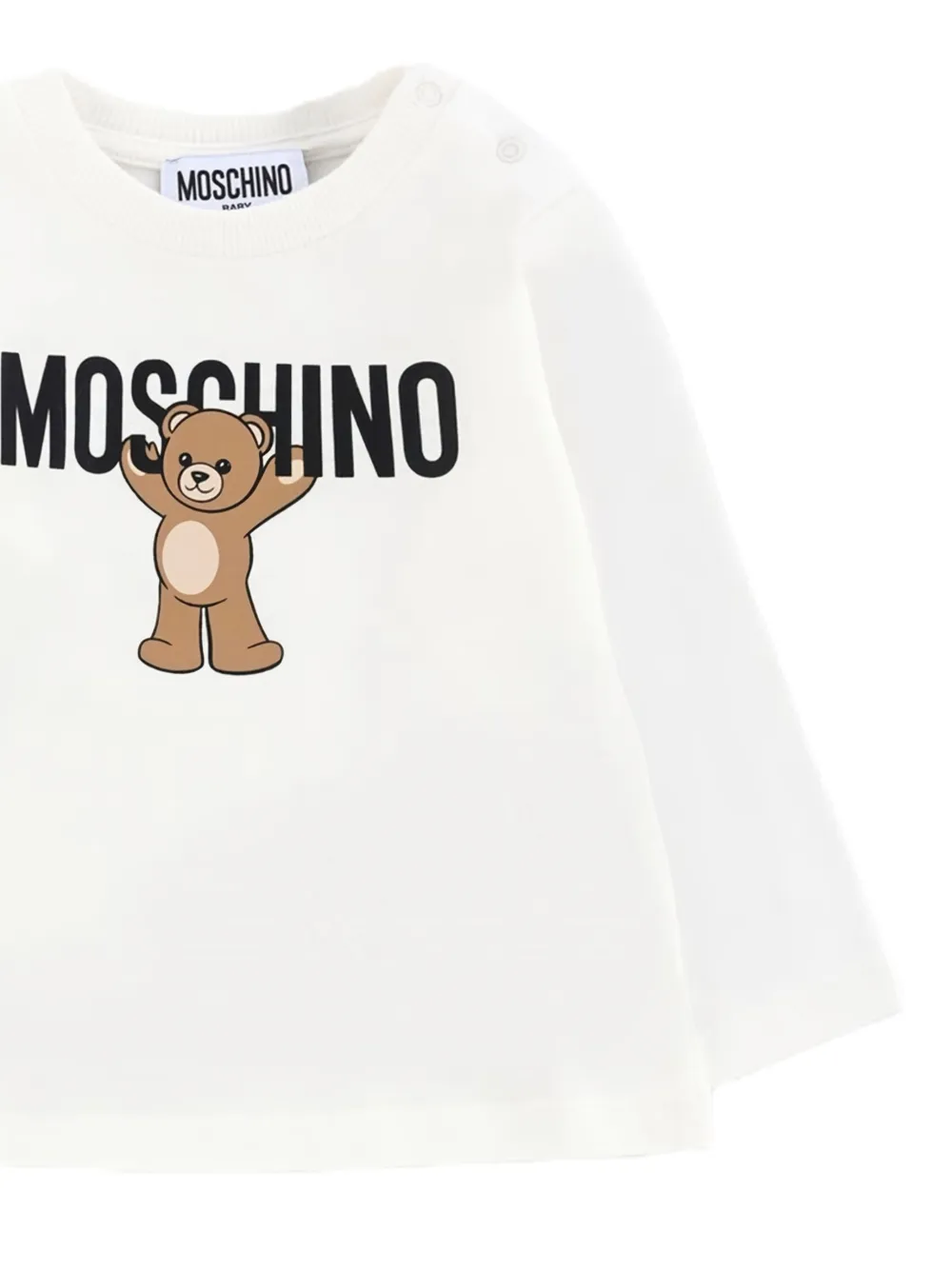 Moschino Kids T-shirt met lange mouwen en logoprint Wit