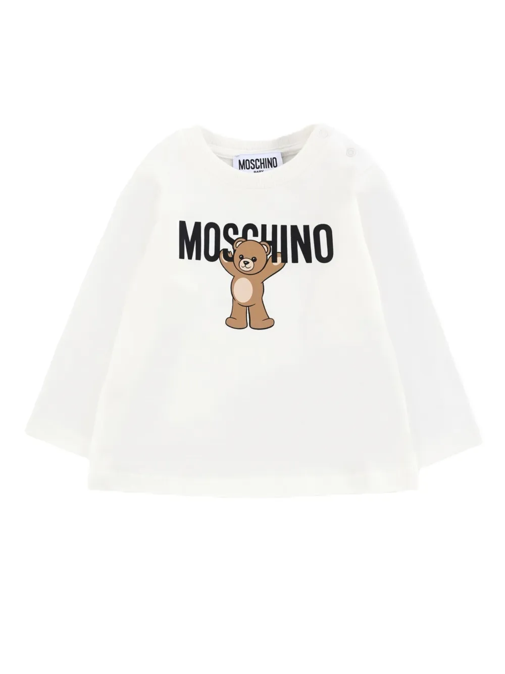 Moschino Kids logo-bear longsleeve T-shirt - Bianco