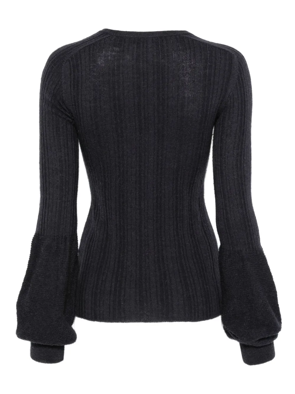 Yohji Yamamoto Pre-Owned 2000s ribbed balloon-sleeve cardigan | Image 2
