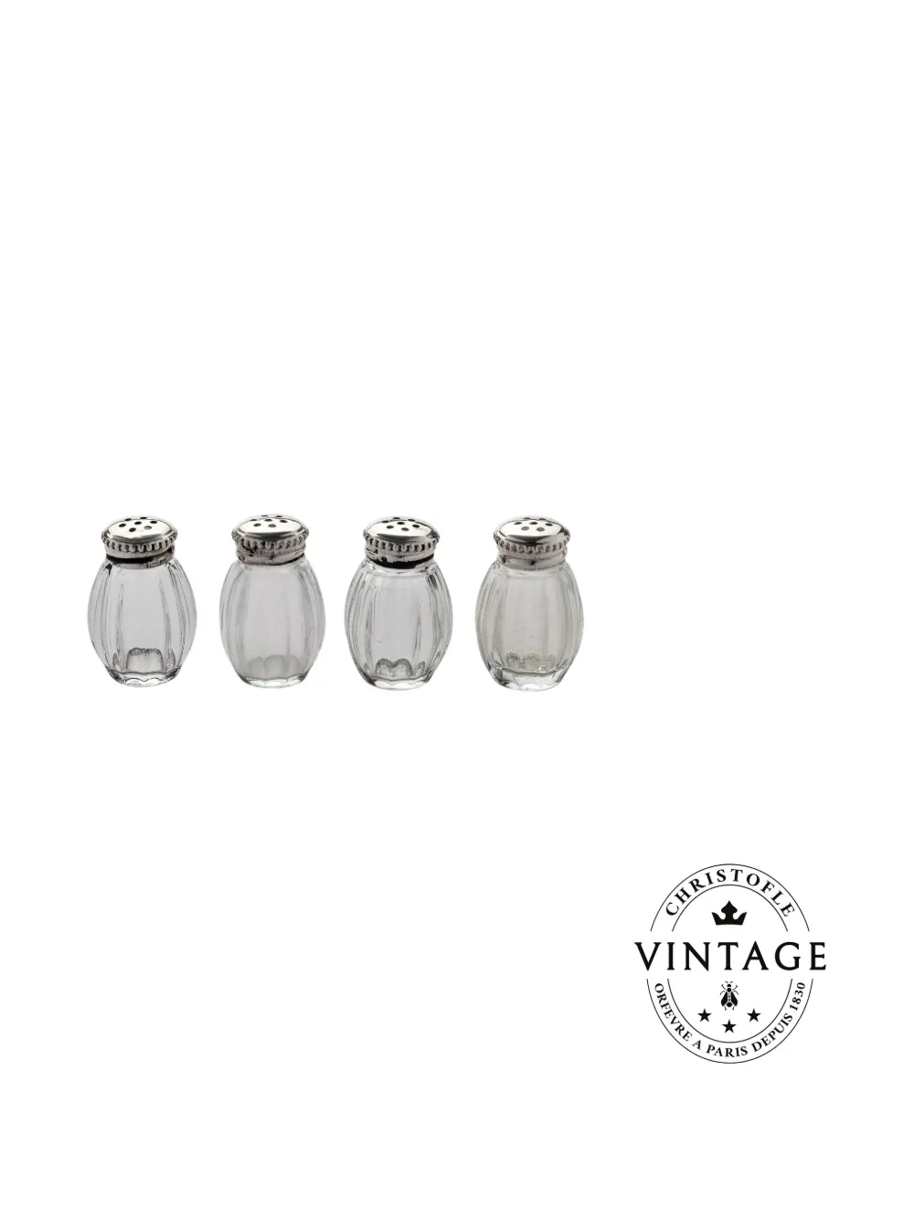 Christofle Perles salt shakers (set of four) - Argento
