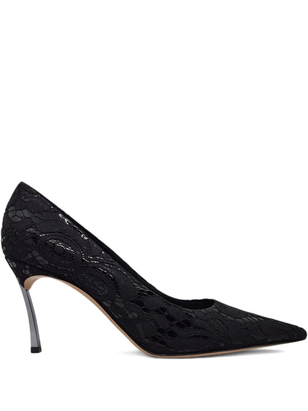 Casadei lace pointed-toe pumps Black