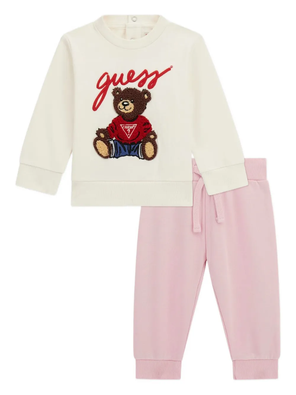 Guess kids Trainingspak met teddy-applicatie Beige