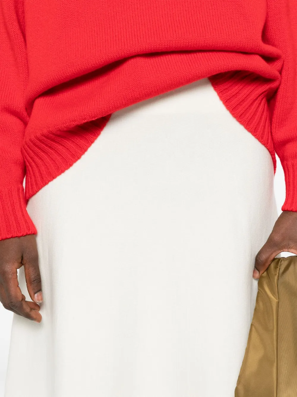 P.A.R.O.S.H. A-line knit midi skirt Wit