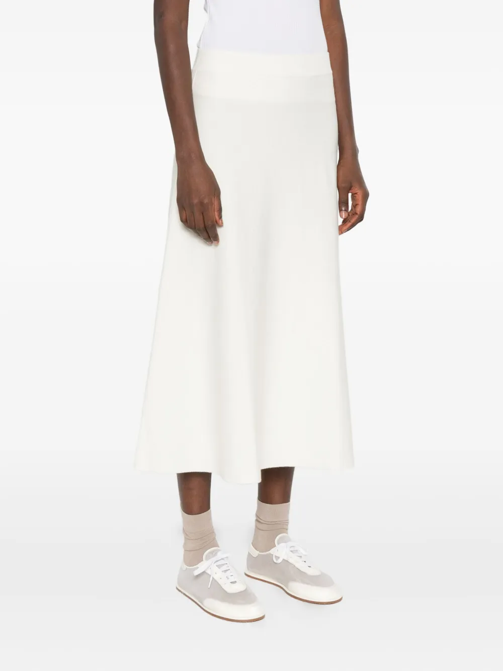 P.A.R.O.S.H. A-line knit midi skirt Wit
